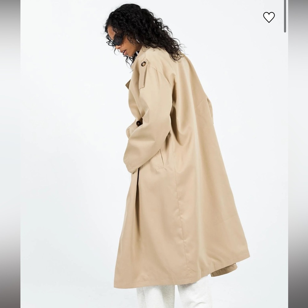 Princess Polly Beige Trench Coat - Picture 2 of 4
